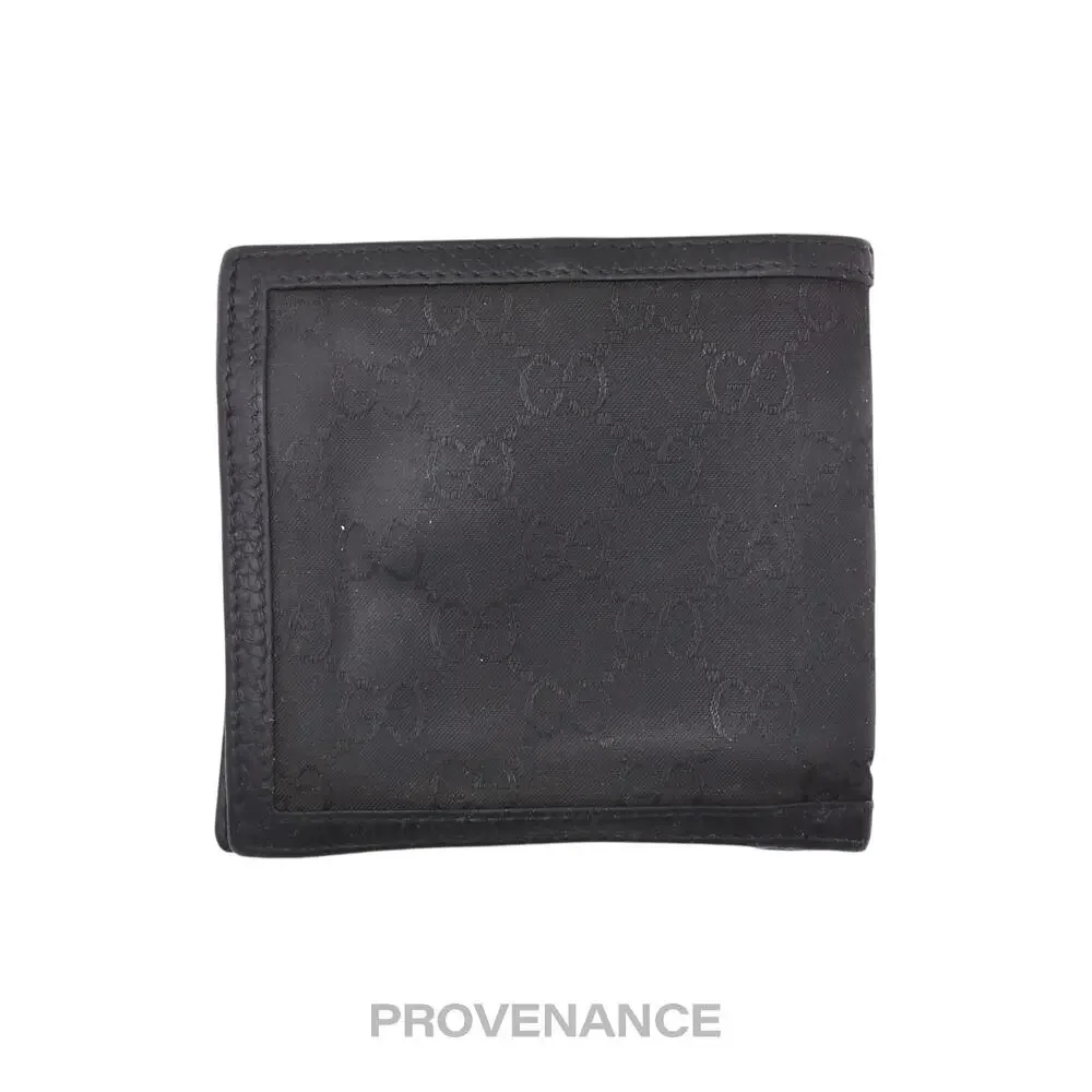 🔴 Gucci Web Bifold Wallet - GG Canvas Black Leather